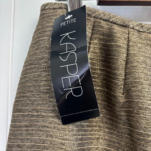 Kasper Petite Womens Corpcore Career Pin Striped 2 Pc Skirt Suit Size 6P Wedding - Picture 13 of 14